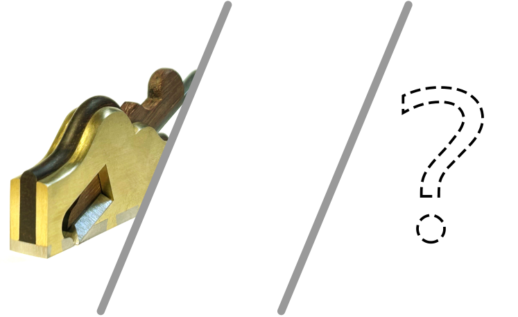 Brass infill rabbet plane in perspective view